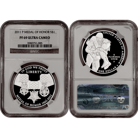 2011-P Medal of Honor Commemorative Silver Dollar - NGC PF 69 Ultra Cameo