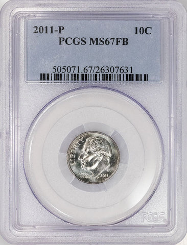 2011-P Roosevelt Dime - PCGS MS 67 FB (Full Bands)
