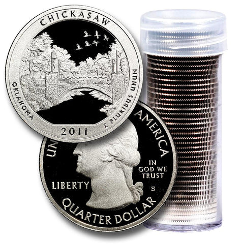 40-Coin Roll of 2011-S Chickasaw America The Beautiful Clad Proof Quarters - Directly From Proof Sets