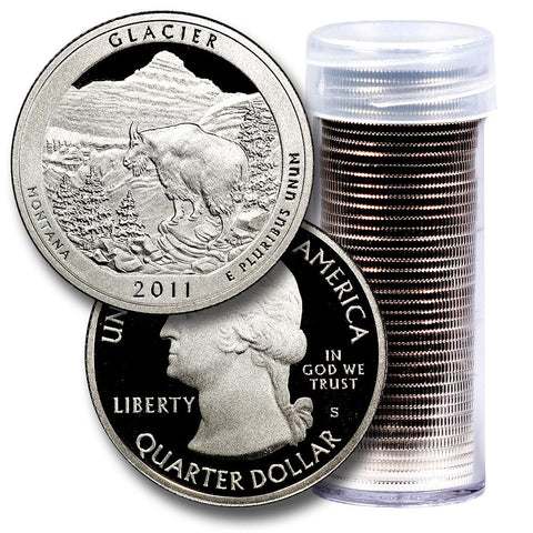 40-Coin Roll of 2011-S Glacier America The Beautiful Clad Proof Quarters - Directly From Proof Sets