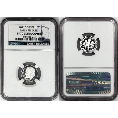2011-S Proof Silver Roosevelt Dime - NGC PF 70 UCAM Early Releases
