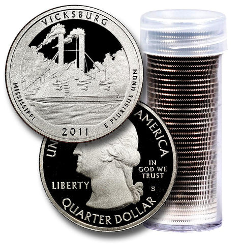 40-Coin Roll of 2011-S Vicksburg America The Beautiful Clad Proof Quarters - Directly From Proof Sets
