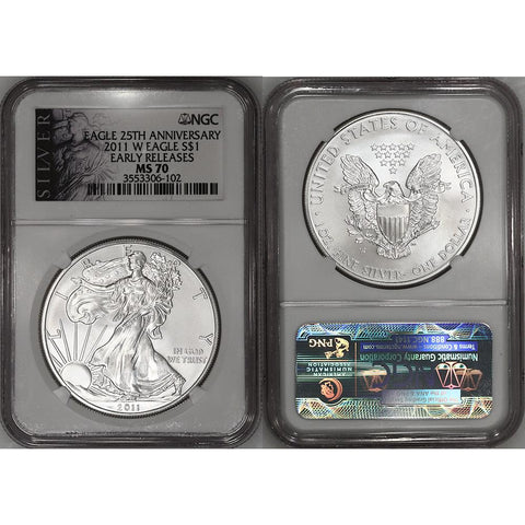 2011-W Burnished American Silver Eagle - NGC MS 70