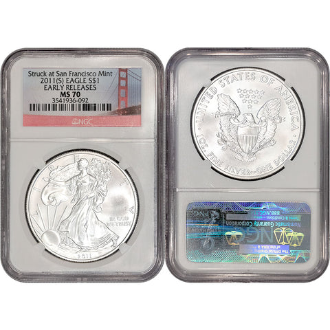 2011(S) American Silver Eagle - NGC MS 70 Early Release