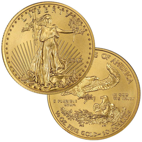 2012 $10 1/4 Oz Quarter Ounce Gold Eagles - Gem Uncirculated