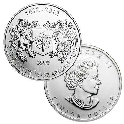 2012 Canada $1 3/4 oz .9999 Silver "War of 1812" Coins - PQ BU