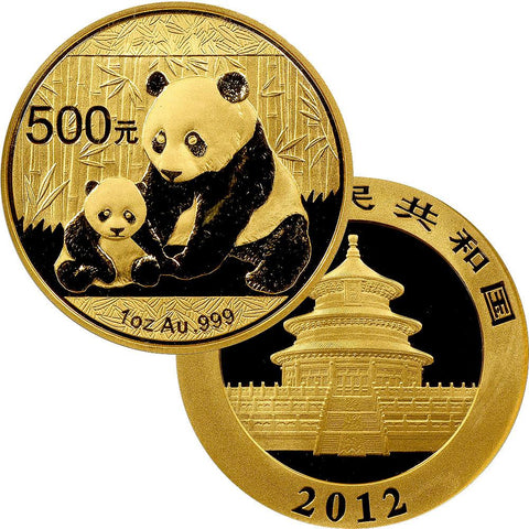 2012 500 Yuan 1 oz Gold Panda - Gem Uncirculated in Mint Plastic