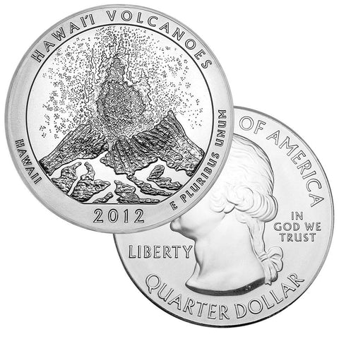 2012 Hawaii America The Beautiful Silver Burnished 5 oz Quarter - Gem in Plastic