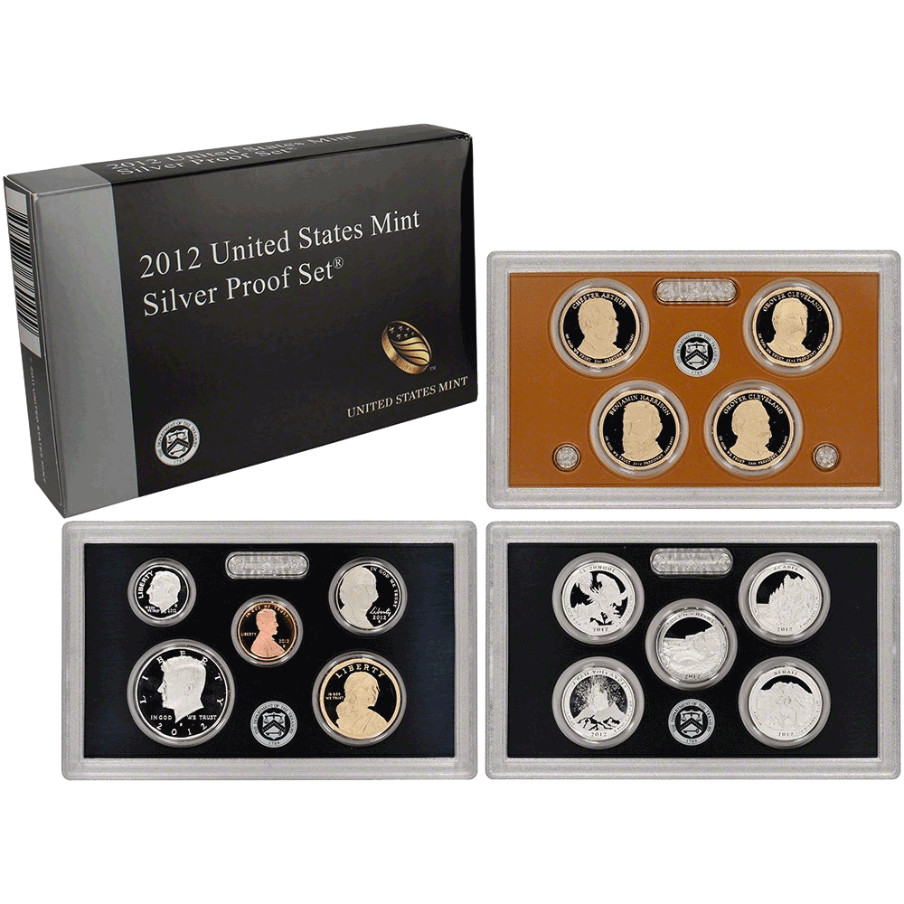Silver Note Set 2012-S US Mint Silver Proof Sets in Original Box with COA - Special Pr