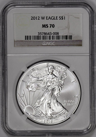 2012-W Burnished Silver Eagle in Mint Box, NGC MS 69 or NGC MS 70