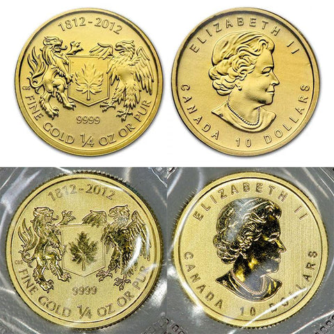 2012 $10 War of 1812 Quarter Ounce Gold - Gem Uncirculated (Mint Sealed)