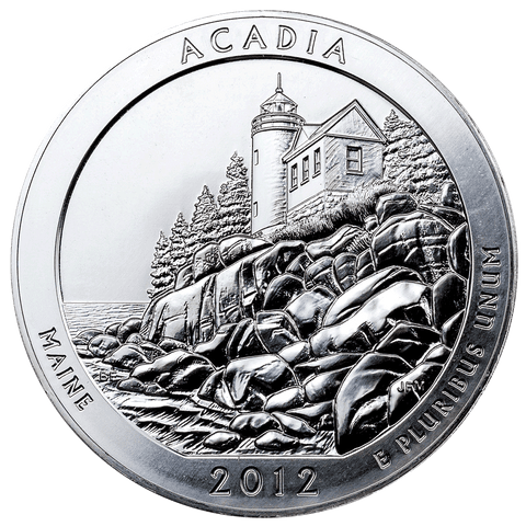 2012 Acadia America The Beautiful 5 oz Silver Quarter - Gem Uncirculated