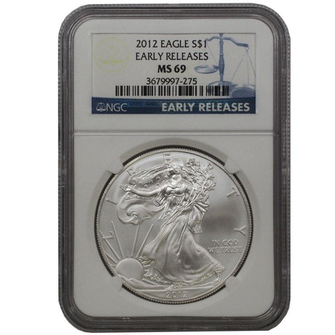 2012 American Silver Eagle ER in NGC MS 69