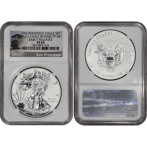 2012-S Reverse Proof American Silver Eagle in NGC PF 69