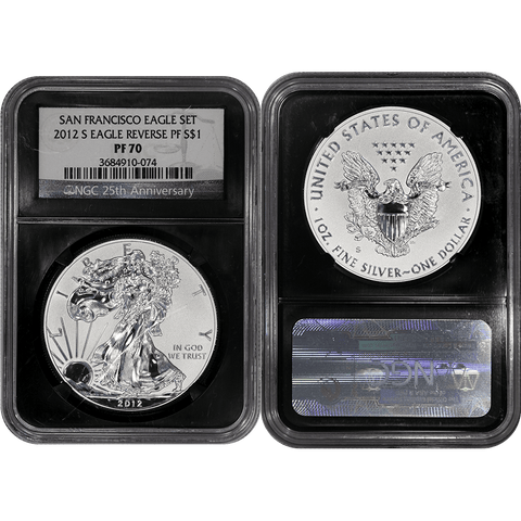 2012-S Reverse Proof American Silver Eagle in NGC PF 70
