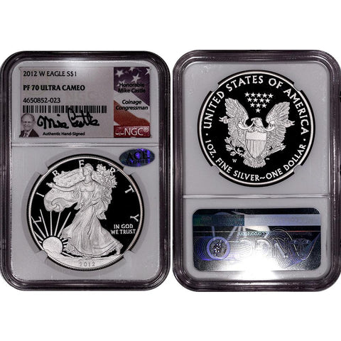 2012-W Proof American Silver Eagle - NGC PF 70 UCAM Mike Castle Signature