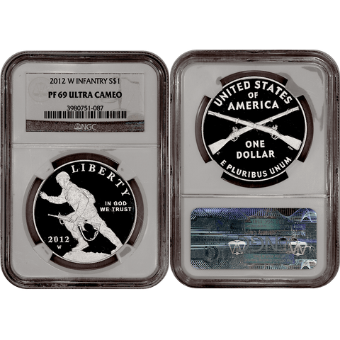 2012-W Infantry Commemorative Silver Dollar - NGC PF 69 Ultra Cameo