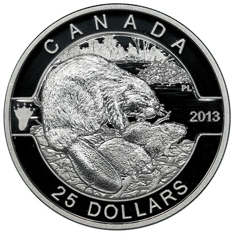 2013 Canada $25 O Canada The Beaver 1 oz .9999 Silver Proof - Gem in Capsule w/ COA