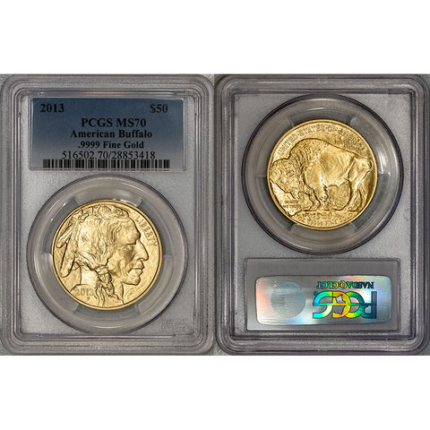 2013 Buffalo $50 .9999 One Ounce Gold - PCGS MS 70