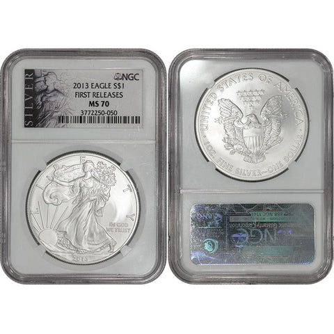2013 American Silver Eagle - NGC MS 70 First Releases ASE Label
