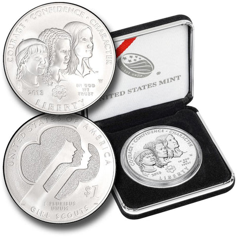 2013-W Girl Scouts Centennial Silver Dollar - Gem Uncirculated in OGP w/ COA