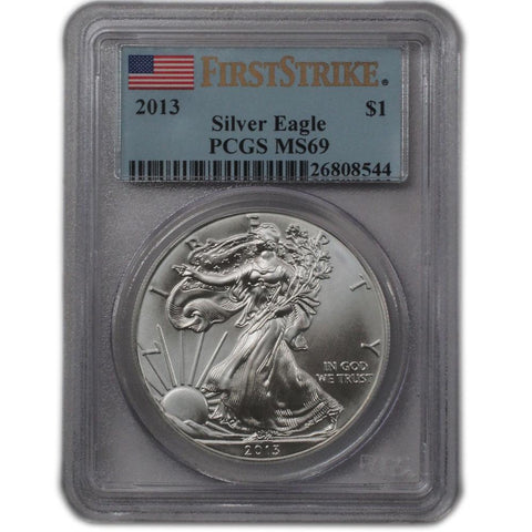 2013 American Silver Eagle in PCGS MS 69