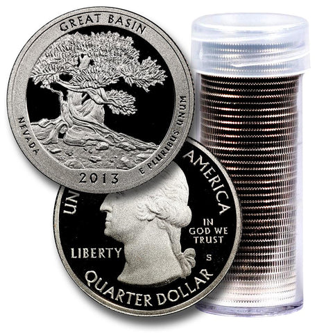 40-Coin Roll of 2013-S Great Basin America The Beautiful Clad Proof Quarters - Directly From Proof Sets