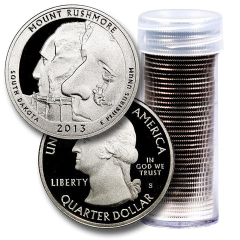 40-Coin Roll of 2013-S Mount Rushmore America The Beautiful Clad Proof Quarters - Directly From Proof Sets