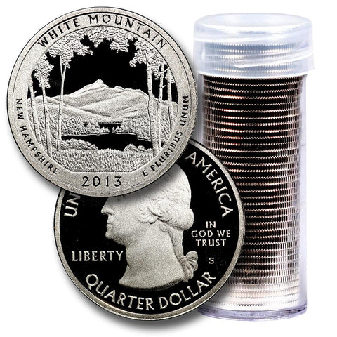40-Coin Roll of 2013-S White Mountain America The Beautiful Clad Proof Quarters - Directly From Proof Sets