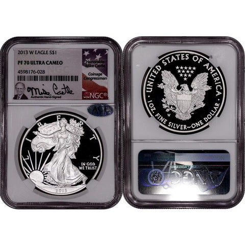 2013-W Proof American Silver Eagle - NGC PF 70 UCAM Mike Castle Signature