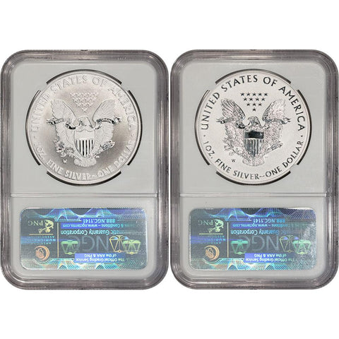 2013-W West Point 2-Coin American Silver Eagle Set - NGC PF/SP 70