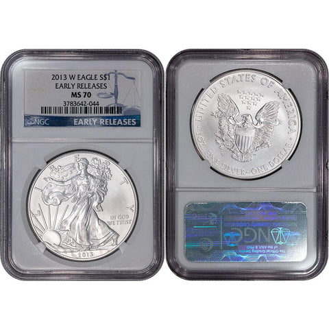 2013-W Burnished American Silver Eagles - NGC MS 70 ER