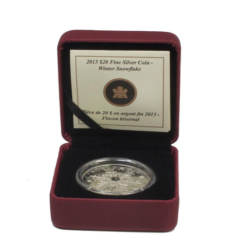 2013 Canadian $20 Silver Proof "Winter Snowflake" Coin - Gem Proof in OGP