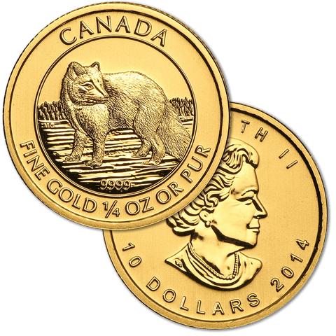 2014 $10 Arctic Fox Quarter Ounce Gold - Gem Uncirculated (Mint Sealed)