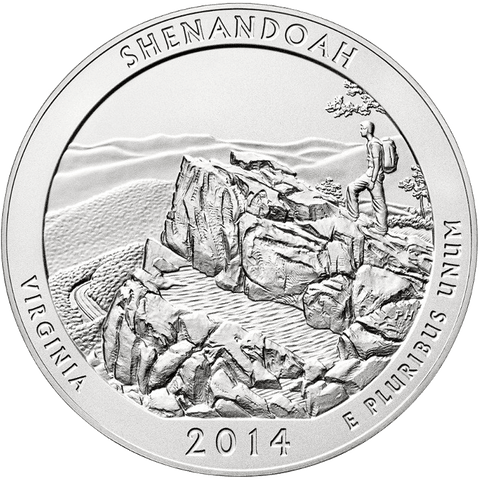 2014 Shenandoah America The Beautiful 5 oz Silver Quarter - Gem Uncirculated