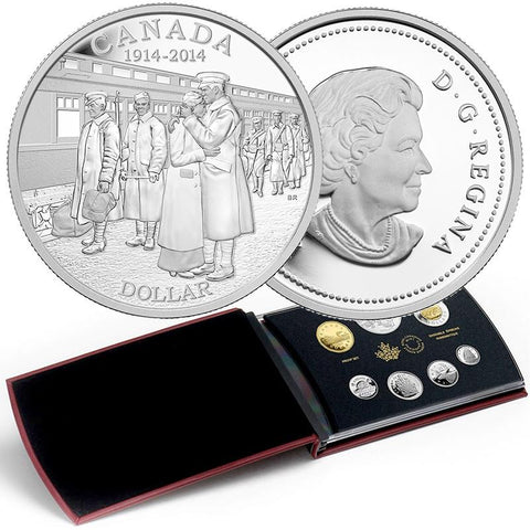 2014 Canada 7-Coin Declaration of the First World War 100th Ann. Silver Dollar Proof Set