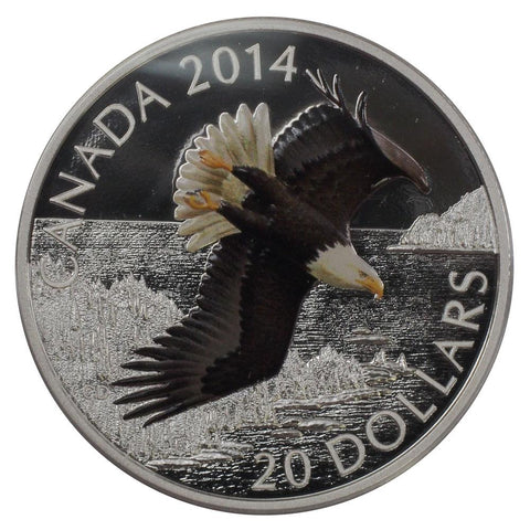 2014 RCM $20 "Soaring Bald Eagle" Fine Silver Proof Coin - Gem Proof in OGP w/ COA