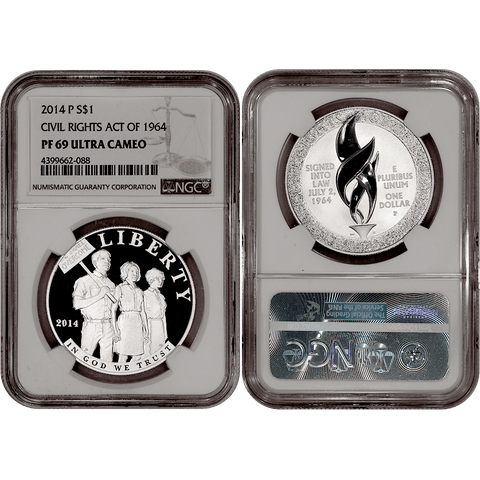 2014-P Civil Rights Commemorative Silver Dollar - NGC PF 69 Ultra Cameo