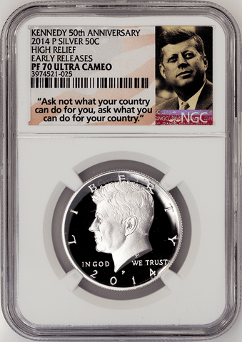 2014-P 50th Anniversary Silver Kennedy Half Dollar - NGC PF 70 UCAM