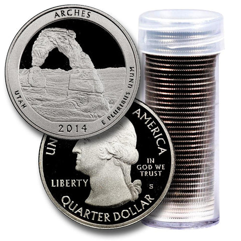 40-Coin Roll of 2014-S Arches America The Beautiful Clad Proof Quarters - Directly From Proof Sets