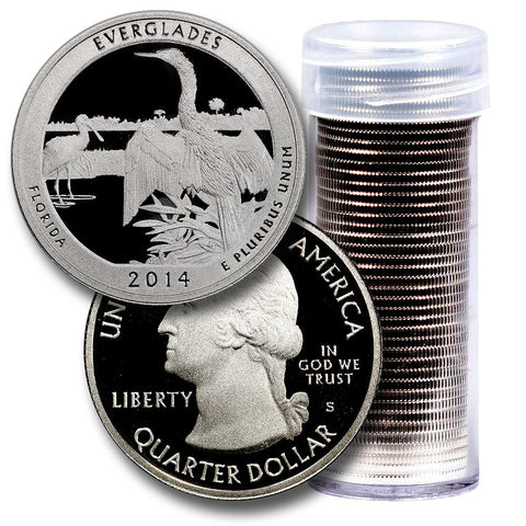 40-Coin Roll of 2014-S Everglades America The Beautiful Clad Proof Quarters - Directly From Proof Sets