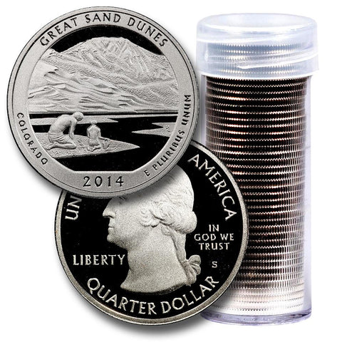 40-Coin Roll of 2014-S Great Sand Dunes America The Beautiful Clad Proof Quarters - Directly From Proof Sets