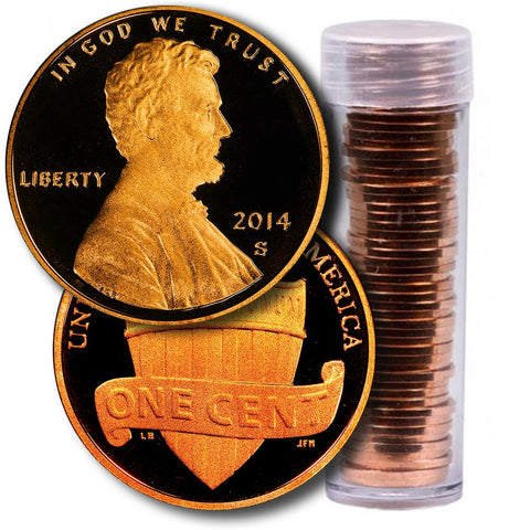 50-Coin Roll of 2014-S Lincoln Cents - Directly From Proof Sets