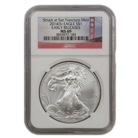 2014-S American Silver Eagle ER in NGC MS 69