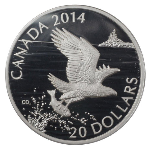2014 Canada $20 Bald Eagle Proof Silver Coin - Gem Proof in OGP w/ COA