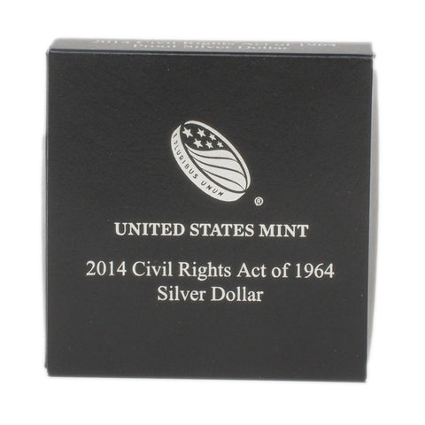 2014 Civil Rights Act of 1964 Uncirculated Silver Dollar - PQBU in OGP w/ COA