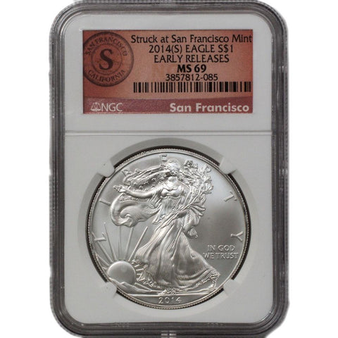 2014(S) American Silver Eagle ER in NGC MS 69