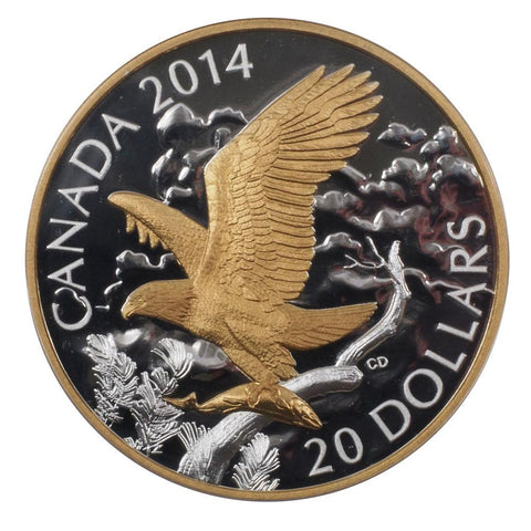 2014 Canada $20 "Perched Bald Eagle" Silver Proof Coin - Gem Proof in OGP w/ COA