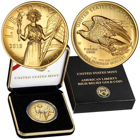 2015-W $100 American Liberty 1 oz Gold High Relief Coin - Gem in OGP w/ COA