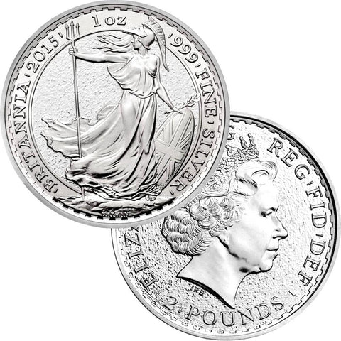 2015 2£ Great Britain 1 oz .999 Silver Britannia - Gem Uncirculated